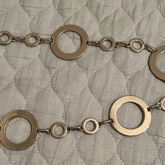 VINTAGE~ CHAIN BELT~ PINK/ SILVER~LINKS - Picture 2 of 9